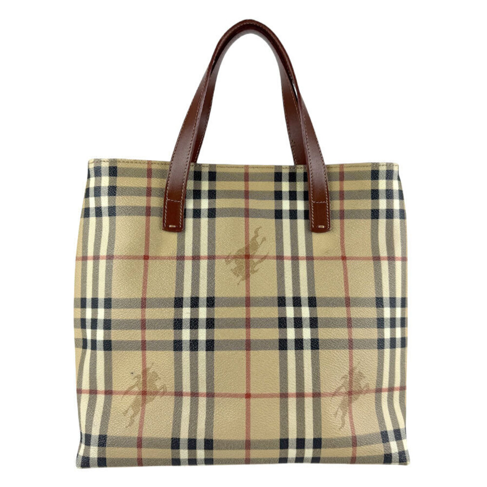 Burberry handbag canvas leather beige brown